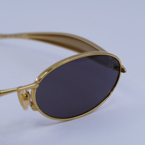 Bottega Veneta BV1386S 001 Sunglasses Gold Oval Frame, Grey Lenses - Picture 9 of 13